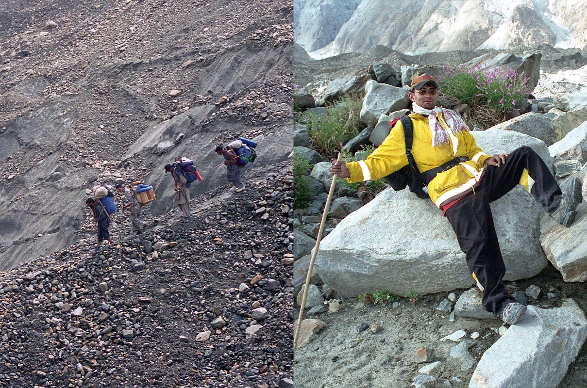 17 Porters On Baltoro Glacier, Cook Ali Resting